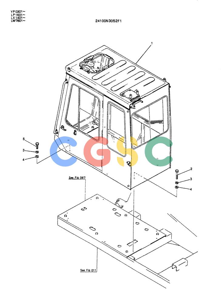 神钢零件查询(K905ALC) - EXCAVATOR ASN YP0301 (1/86-12/03) (02-002) - INSTAL, CAB Kobelco