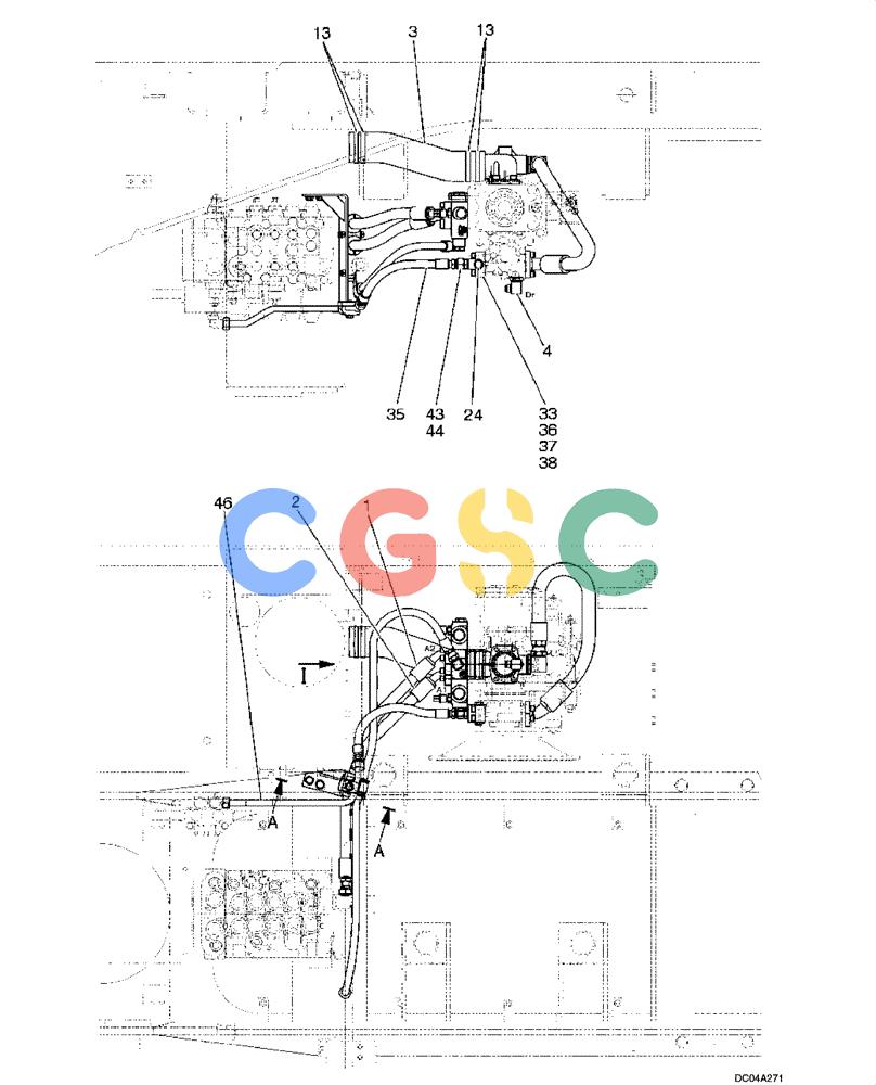 纽荷兰零件查询(EH160) - CRAWLER EXCAVATOR (9/03-) (08 -04[00]) - HYDRAULIC LINES - HYDRAULIC PUMP - ROTATION New Holland Constructuion