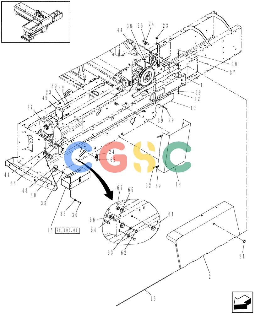 凯斯零件查询(SB541C) - SMALL SQUARE BALER (9/09-12/10) (90.105.20) - SHIELDS, LH, SB541 NORTH AMERICA Case Agriculture