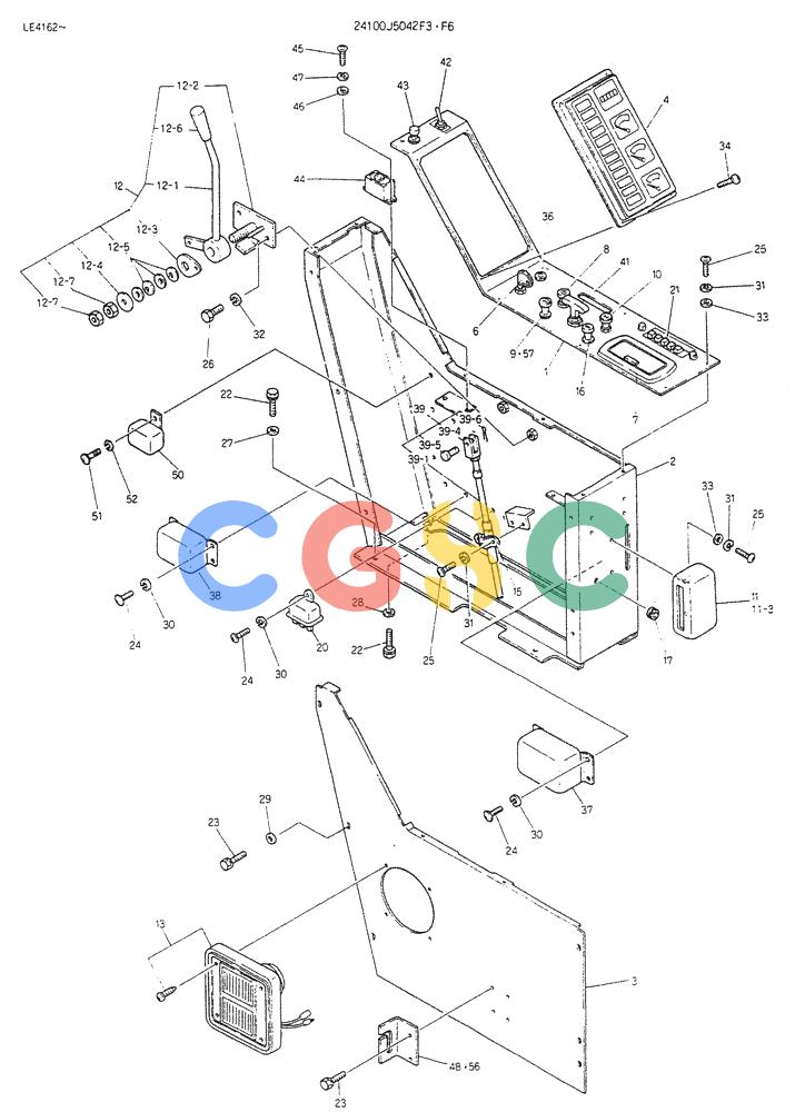 神钢零件查询(K903B) - EXCAVATOR ASN LE3401 (1/85-12/03) (08-012) - PANEL ASSY, INST P/N 24100J5042F3 Kobelco
