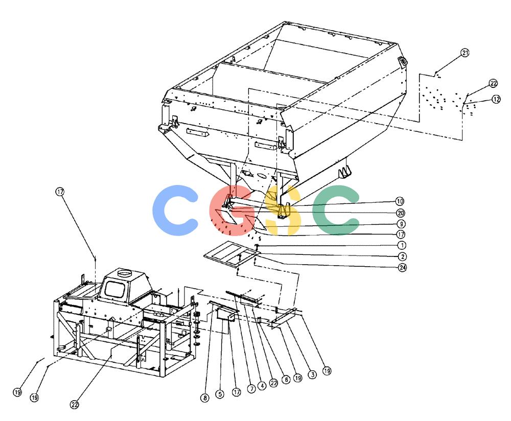 凯斯零件查询(FLX810) - FLEX-AIR APPLICATOR (10/03-8/09) (02-001) - PARTS GROUP, SINGLE BIN Case Agriculture