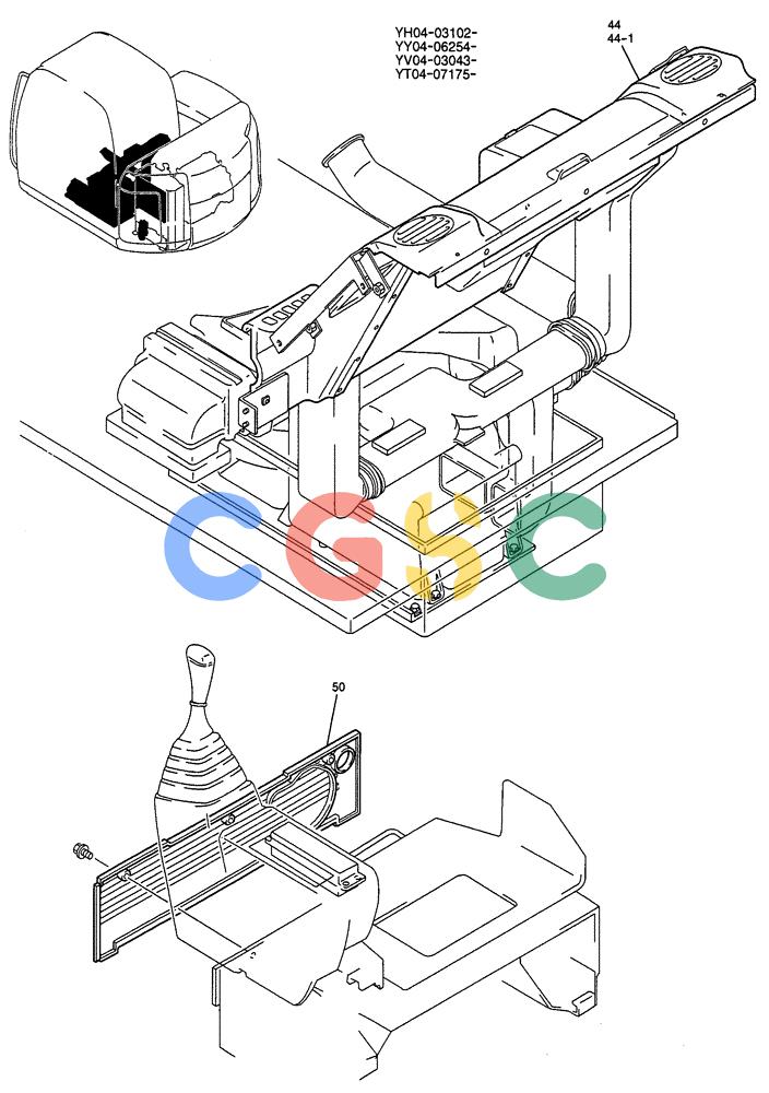 纽荷兰零件查询(E115SR) - CRAWLER EXCAVATOR ASN YV04-03043 (01-051[01]) - PANEL ASSY, INSTRUMENT (AIR-CON) New Holland Constructuion