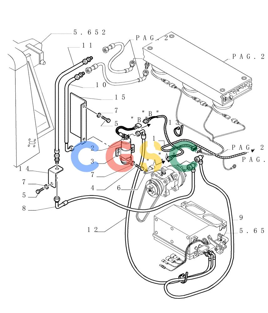 纽荷兰零件查询(DC150PS) - CRAWLER DOZER (9.665[03]) - AIR CONDITIONING - PIPING - OPTIONAL CODE 76071303 New Holland Constructuion