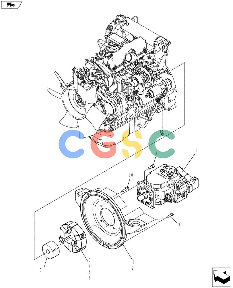 纽荷兰零件查询(E80BMSR) - COMPACT CRAWLER EXCAVATOR ASN LF06-04501 (NBTA18037) (01-015[00]) - POWER TAKE OFF ASSEMBLY New Holland Constructuion