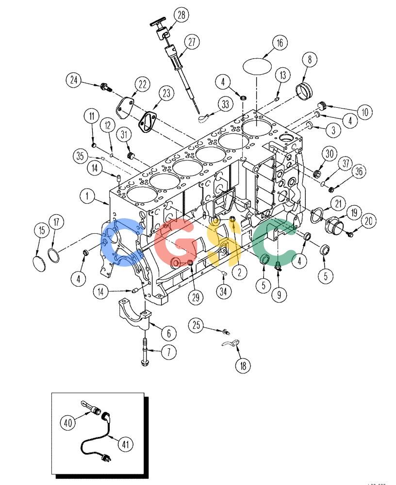 凯斯零件查询(FLX3510) - FLOATER (8/04-8/06) (02-056) - ENGINE - CYLINDER BLOCK, FLX 3510 Case Agriculture