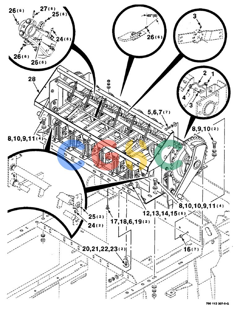 凯斯零件查询(8580) - CASE IH LARGE RECTANGULAR BALER (1/88-12/98) (06-04) - KNOTTER MOUNTING AND GREASE ZERK ASSEMBLY, NON-CENTRALIZED LUBE Case Agriculture