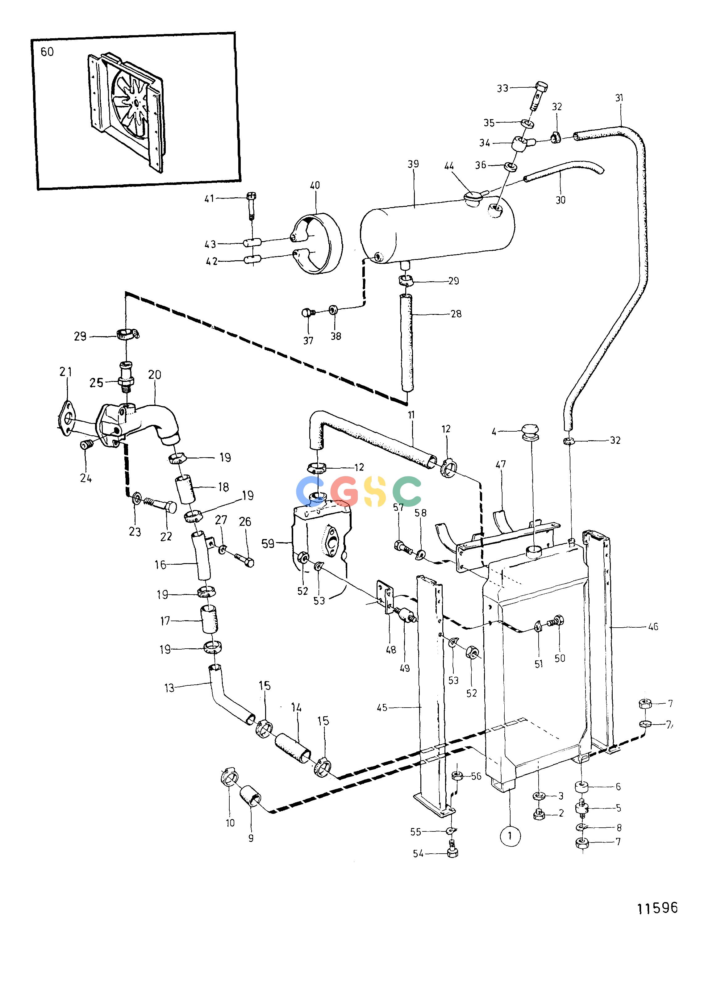 沃尔沃零件查询TMD102A; TAMD102A; TAMD102DCooling SystemRadiator Cooling and Expansion TankEPC Volvo Penta Parts catalog