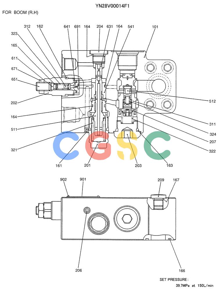 纽荷兰零件查询(E235SRLC) - CRAWLER EXCAVATOR BTW YU04-00837 - YU04-01417 (07-027) - VALVE ASSY, HOLDING New Holland Constructuion