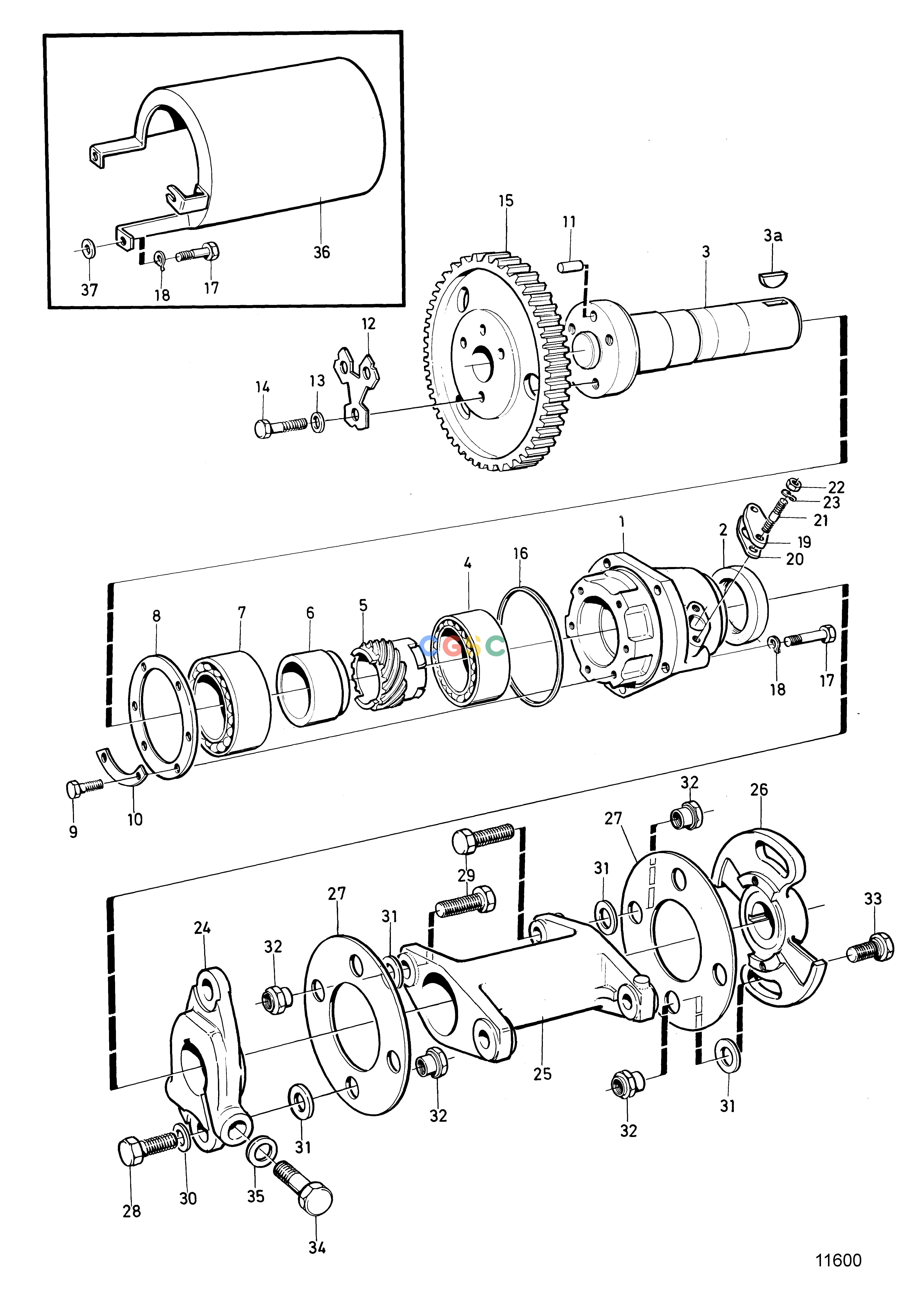 沃尔沃零件查询TMD100CFuel SystemFUEL INJECTION PUMP COUPLING SN-XXXXXXXXXX/195153EPC Volvo Penta Parts catalog