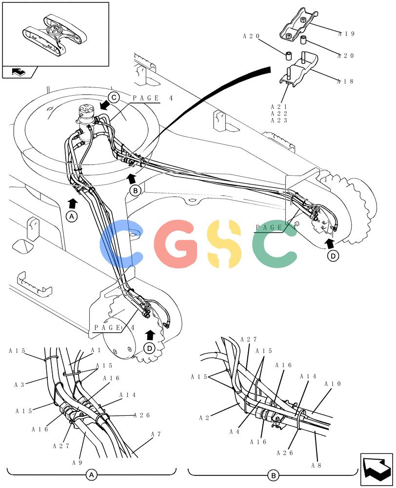 纽荷兰零件查询(E235BSR) - CRAWLER EXCAVATOR (5/07-) (3.070[03]) - TRAVEL PIPING (LOWER) New Holland Constructuion