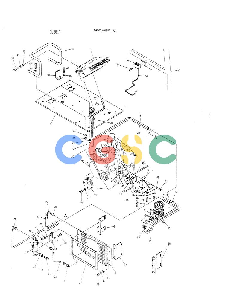 神钢零件查询(K907CLC) - EXCAVATOR BTW YG0101 - YG0500 (1/85-12/03) (08-027) - COLER ASSY Kobelco