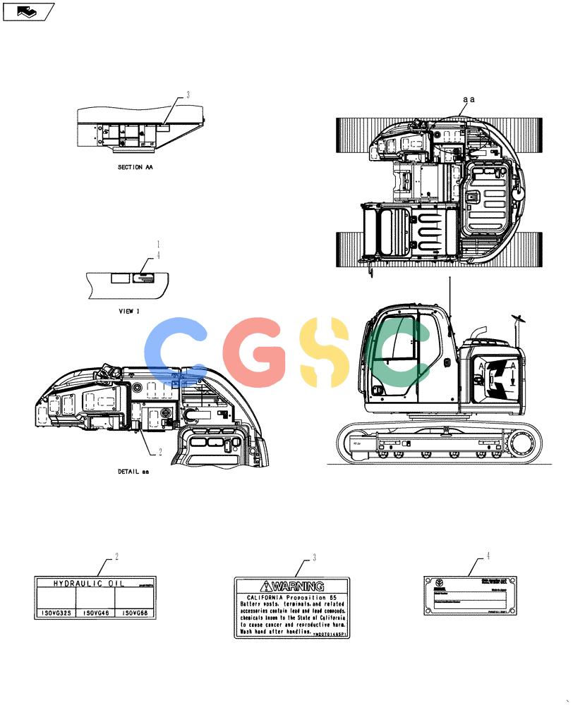纽荷兰零件查询(E135BSRLC) - CRAWLER EXCAVATOR ASN YH06-08001 (06-002[00]) - NAME PLATE INSTALLATION New Holland Constructuion