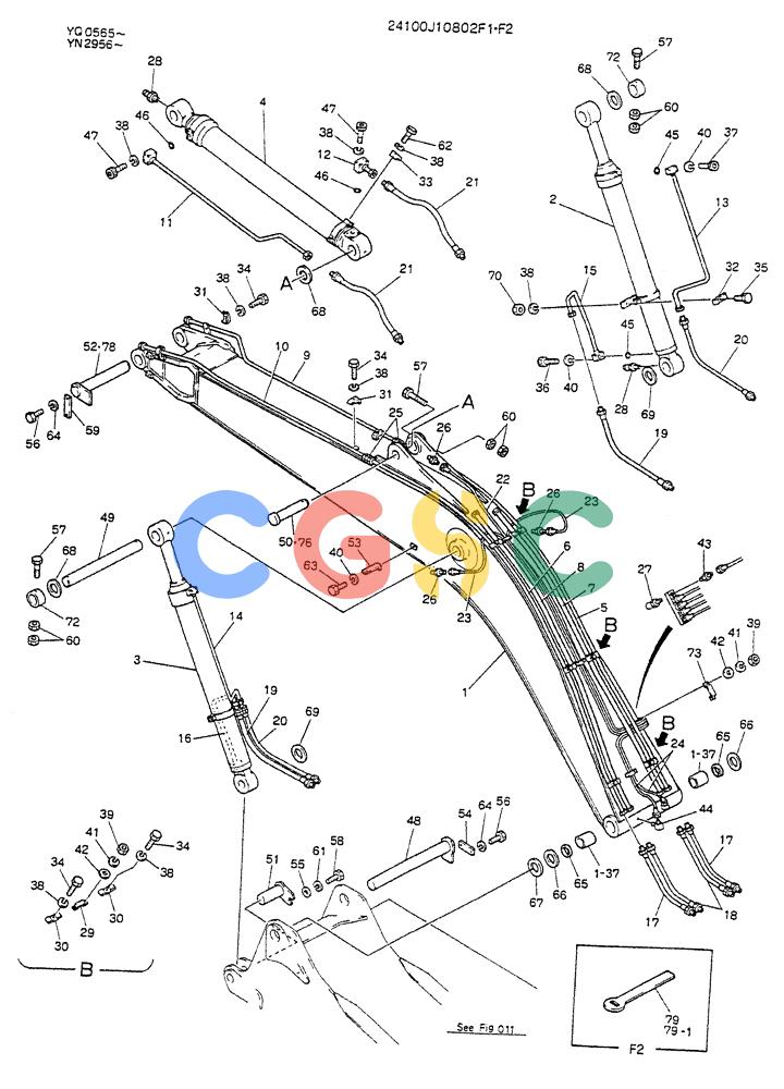 神钢零件查询(K907LC) - MARK II EXCAVATOR ASN YQ0565 (GLOBAL) (1/87-12/03) (07-001 [01]) - BOOM ASSY, 5.6M Kobelco