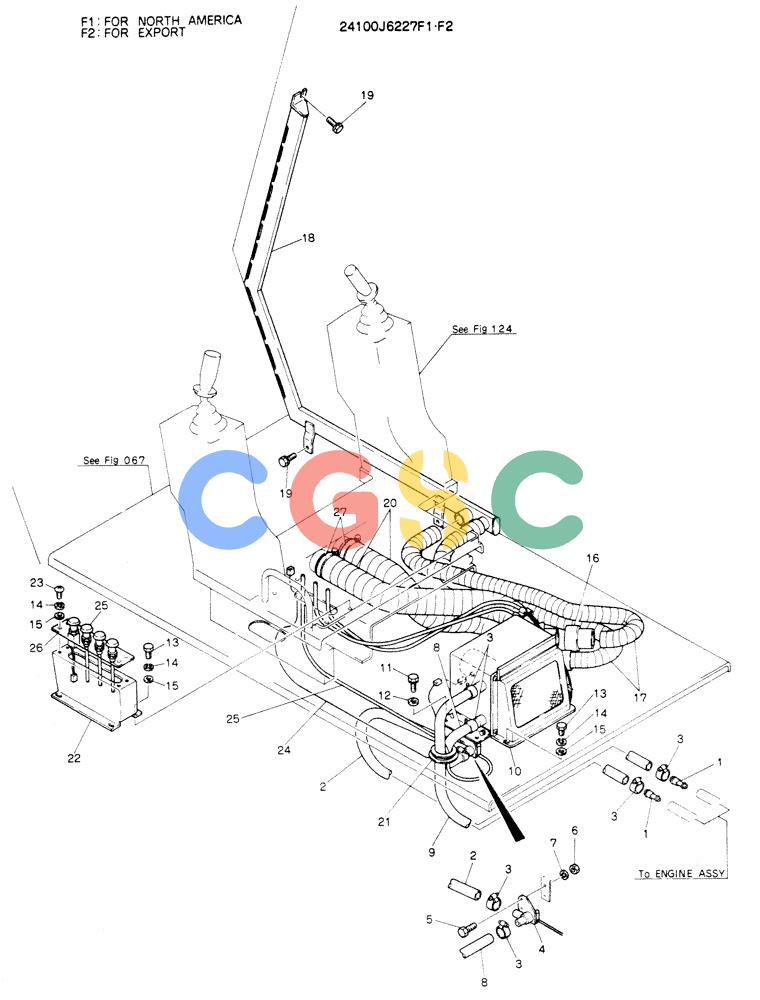神钢零件查询(K904EL) - EXCAVATOR ASN LX1401 (1/86-12/03) (05-014[01]) - HEATER & DEFROSTER, (WRIST CONTROL), P/N 24100J6227F1, F2 Kobelco