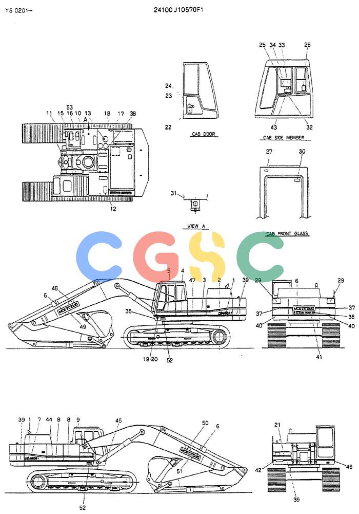 神钢零件查询(MD450BLC) - EXCAVATOR BTW TS0201 - TS0394 (1/80-12/06) (10-001) - LABEL, NAME-PLATE Kobelco