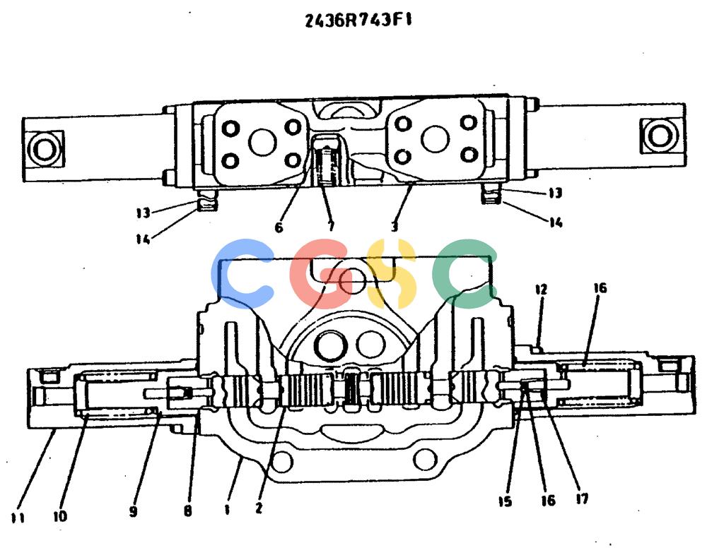 神钢零件查询(MD400LC) - EXCAVATOR BTW YS0101 - YS0200 (1/80-12/06) (09-013) - SPOOL ASSY/ P.N. 2436R743F1 Kobelco