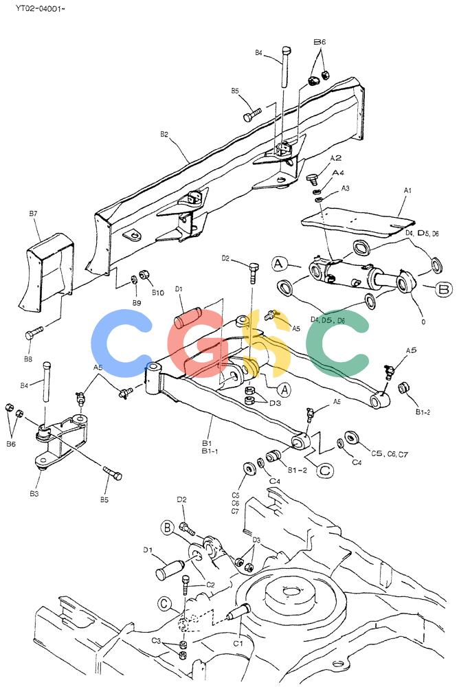 神钢零件查询(DOZER) - ATTACHMENT - SK70SR-1E EXCAVATORS ASN YT02-04001 (1/04-12/04) (02-009) - DOZER ASSY (ANGLE DOZER) Kobelco