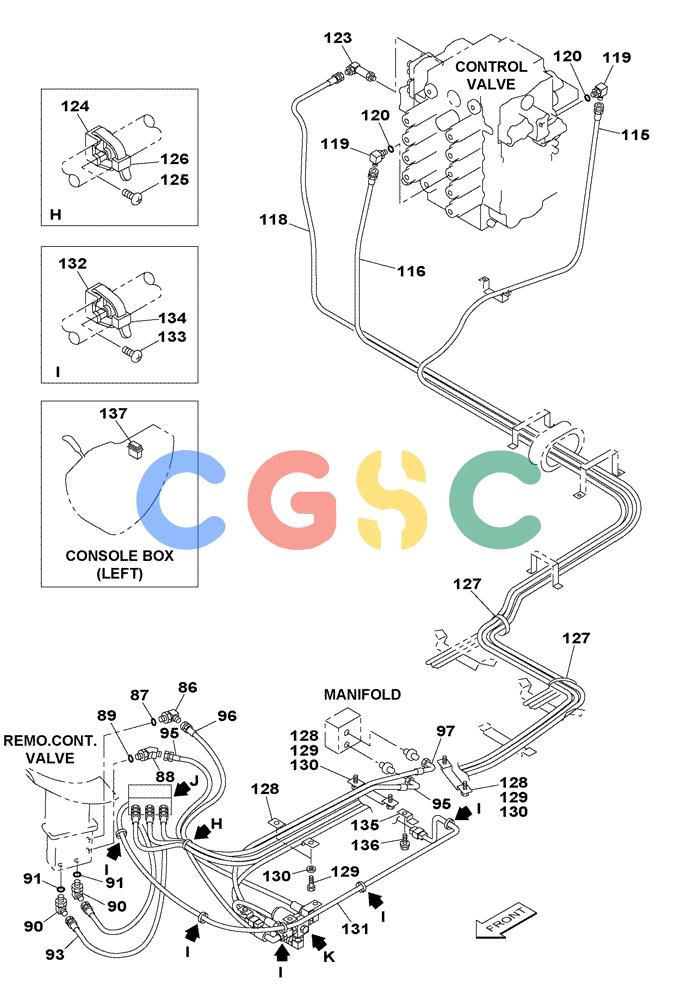 纽荷兰零件查询(E805) - CRAWLER EXCAVATOR TIER 3 (7/06-) (08-037-00[01]) - HYDRAULIC CIRCUIT - OPTIONAL - 3-WAY New Holland Constructuion