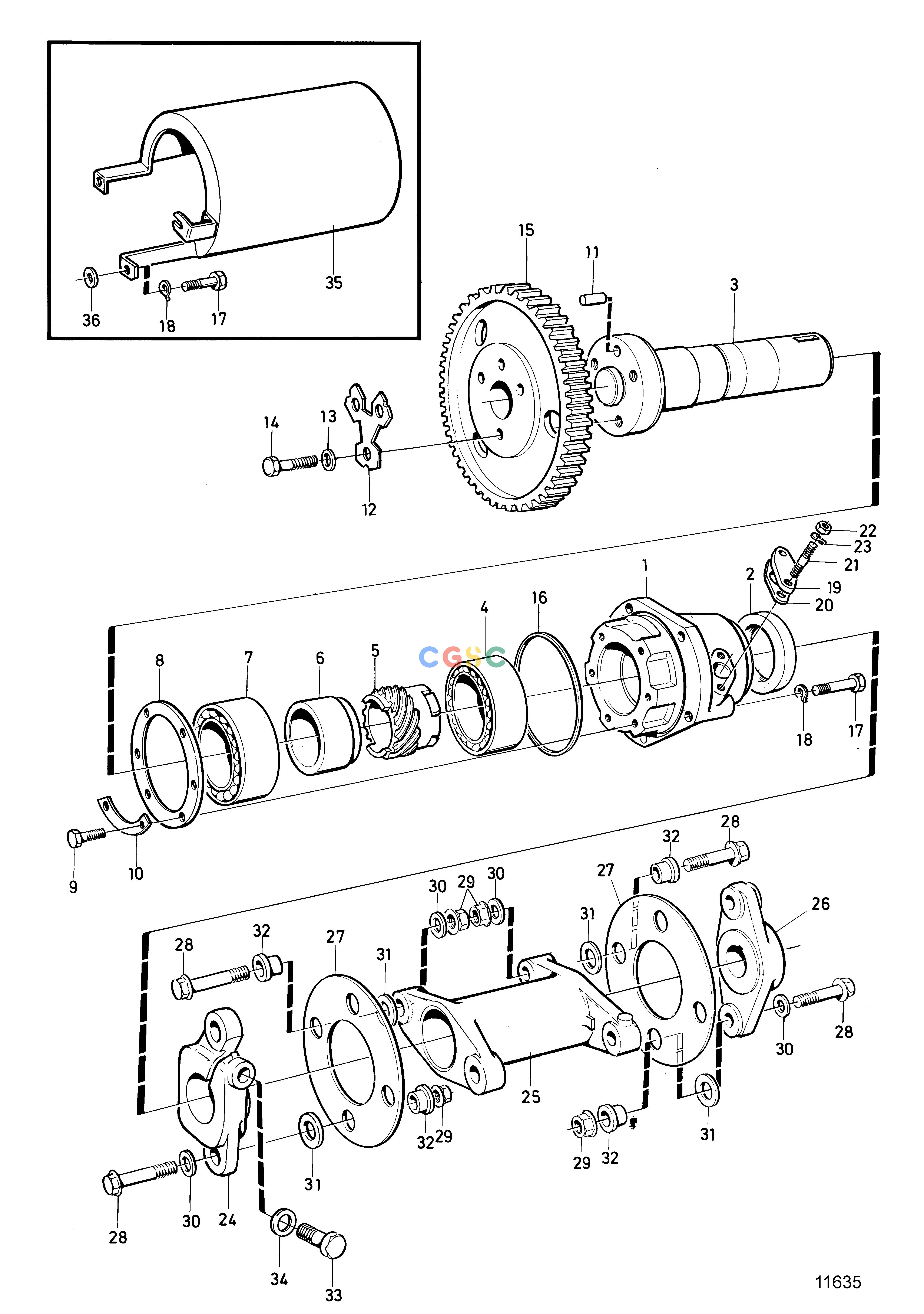 沃尔沃零件查询TMD100CFuel SystemFUEL INJECTION PUMP COUPLING SN-XXXXXXXXXX/195154-EPC Volvo Penta Parts catalog
