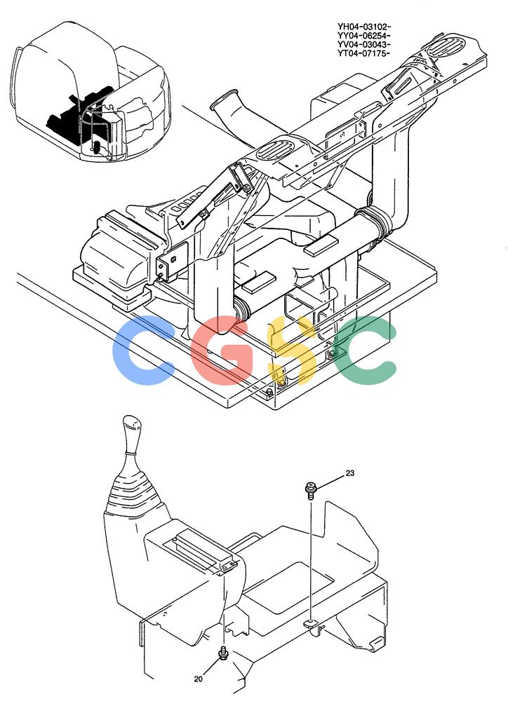 纽荷兰零件查询(E115SR) - CRAWLER EXCAVATOR ASN YV04-03043 (01-056[01]) - CONDITIONER INSTAL P/N YT20M00012F1 New Holland Constructuion