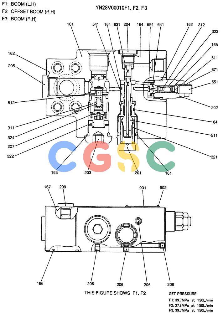 纽荷兰零件查询(E135SR) - CRAWLER EXCAVATOR ASN YY04-06254 (07-015[01]) - VALVE ASSY, HOLDING (OFFSET BOOM), P/N YN28V00009F1 New Holland Constructuion