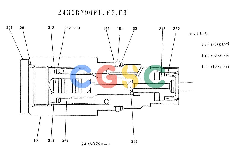 神钢零件查询(K903) - MARK II EXCAVATOR BTW LE6601 - LE7871 (1/88-12/03) (11-031) - VALVE ASSY, (P/N 2436R790F1) Kobelco