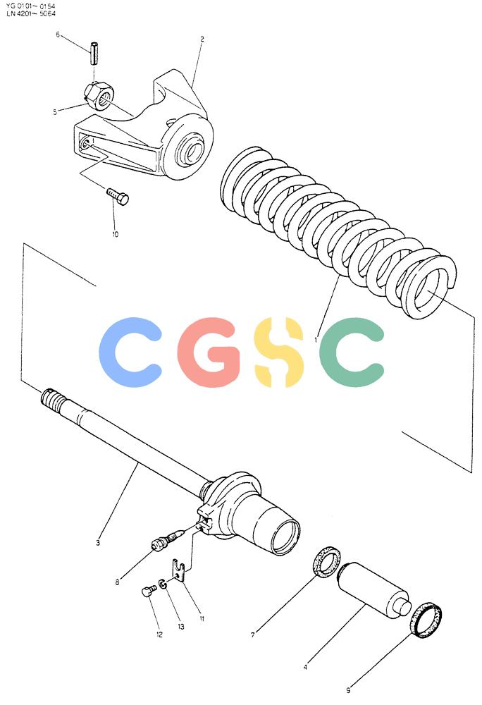 神钢零件查询(K907CLC) - EXCAVATOR BTW YG0101 - YG0500 (1/85-12/03) (05-006) - SPRING ASSY, TRACK Kobelco