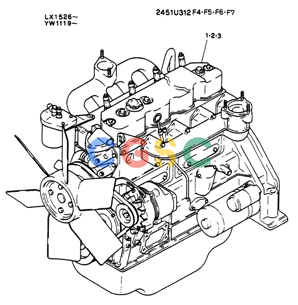 神钢零件查询(K904L) - MARK II EXCAVATOR ASN LX1526 (1/88-12/03) (05-003) - ENGINE ASSY Kobelco