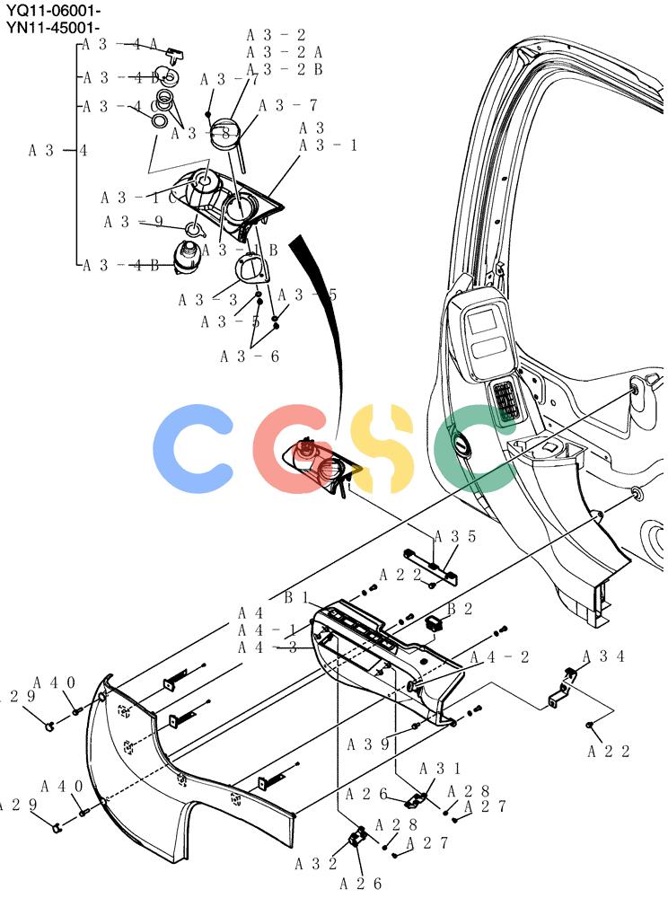 神钢零件查询(200-8) - EXCAVATOR S/N YN11-45001 - (1/06-12/09) (260-01-2) - PANEL ASSY, INSTRUMENT Kobelco