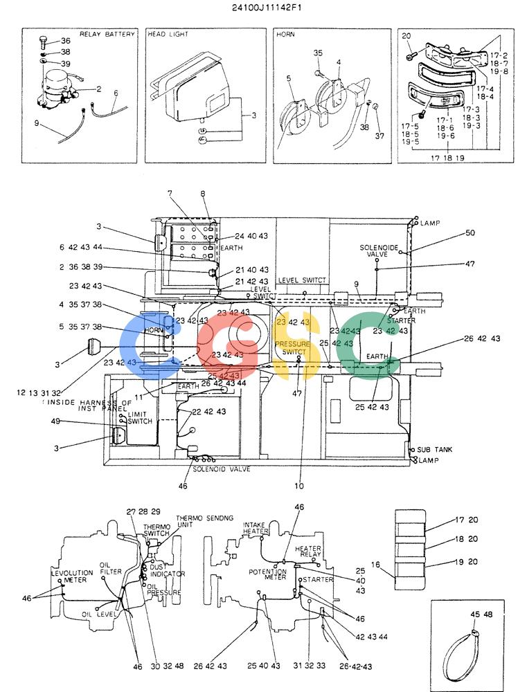 神钢零件查询(K907LC) - MARK II EXCAVATOR BTW YQU0001 - YQU0400 (1/87-12/03) (05-013) - WIRING ASSY, ELEC Kobelco