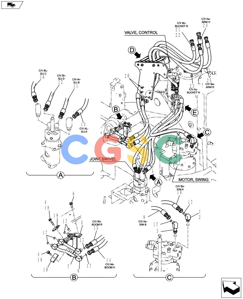 神钢零件查询(ED150-2) - BLADE RUNNER EXCAVATOR/DOZER ASN LH01-01001 (1/09-12/12) (01-021[01]) - HYDRAULIC LINES, UPPER Kobelco