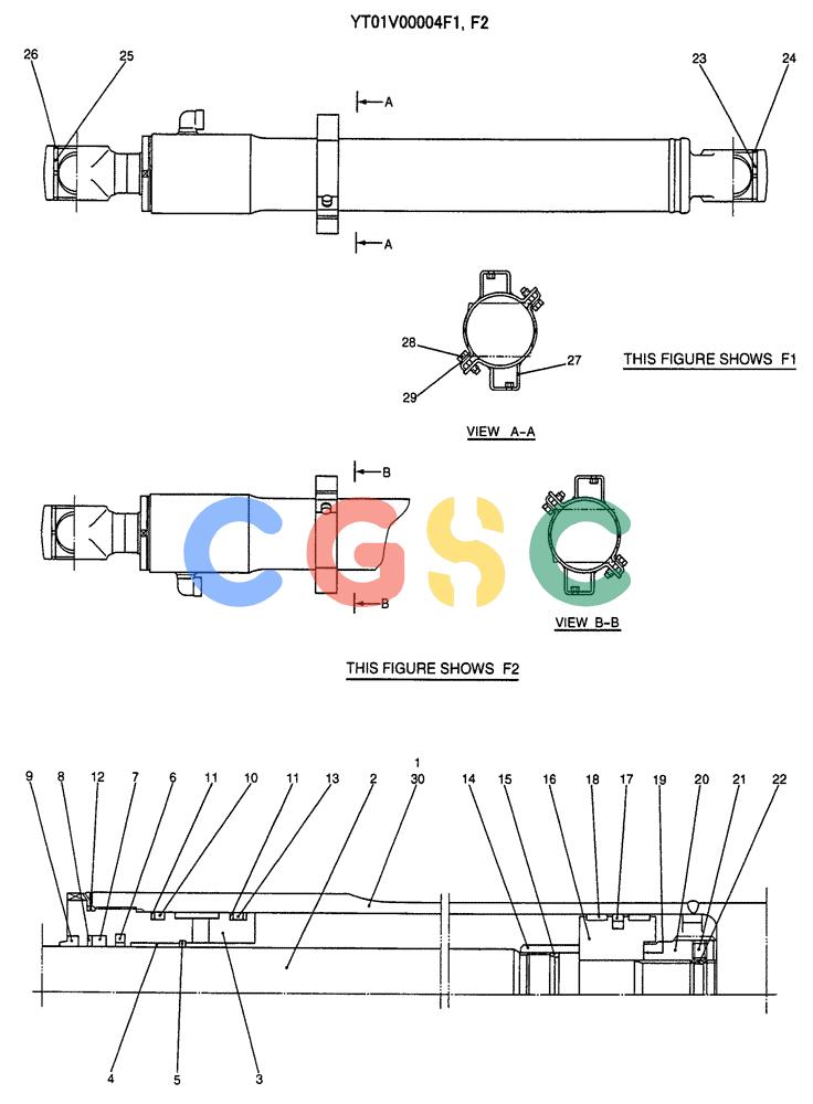 纽荷兰零件查询(E70SR) - MIDI CRAWLER EXCAVATOR ASN YT04-07175 (07-040) - CYLINDER ASSY, BOOM (2-PIECE BOOM) New Holland Constructuion