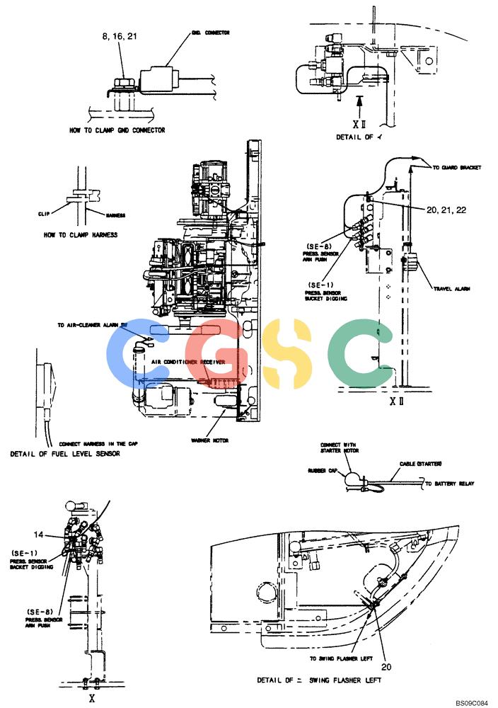 神钢零件查询(BOOM) - ATTACHMENT, (2-PIECE BOOM) SK135SR-1E, SK135SRLC-1E, SK135SRLC-1ES (11/01-12/10) (06-017[02]) - UPPER HARNESS ASSEMBLY, (2-PIECE BOOM), (YY13E00009F6), PAGE 2 OF 9 Kobelco