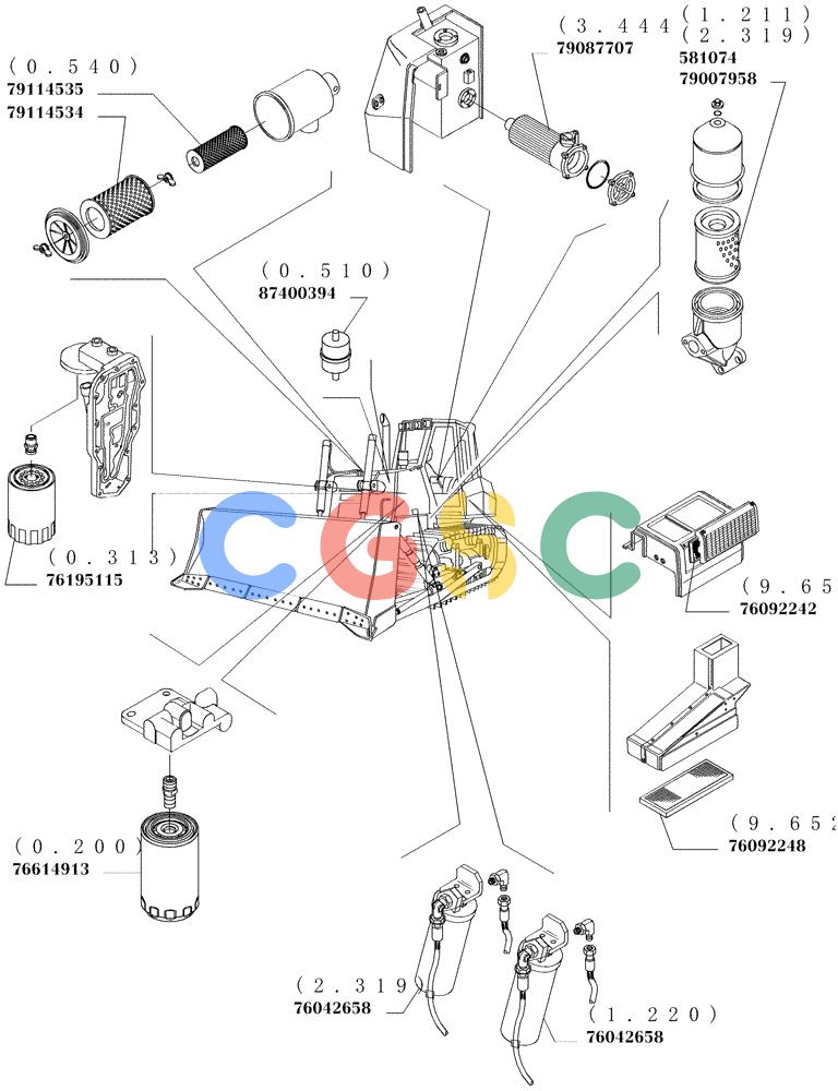 纽荷兰零件查询(D150) - CRAWLER DOZER (1/05-) (0 - FILTERS[00]) - MAINTENANCE PARTS New Holland Constructuion