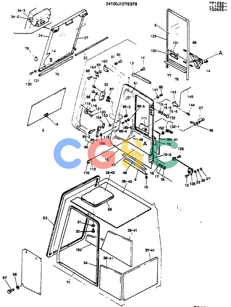 神钢零件查询(MD200BLC) - EXCAVATOR ASN YQ0565 (1/80-12/06) (02-002[02]) - CAB ASSY Kobelco