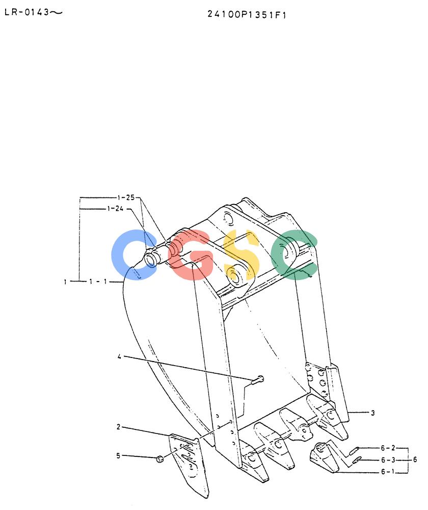 神钢零件查询(K914) - EXCAVATOR ASN LR-0143 (1/79-12/03) (08-017) - BUCKET ASSY (FOR AMERICA) Kobelco