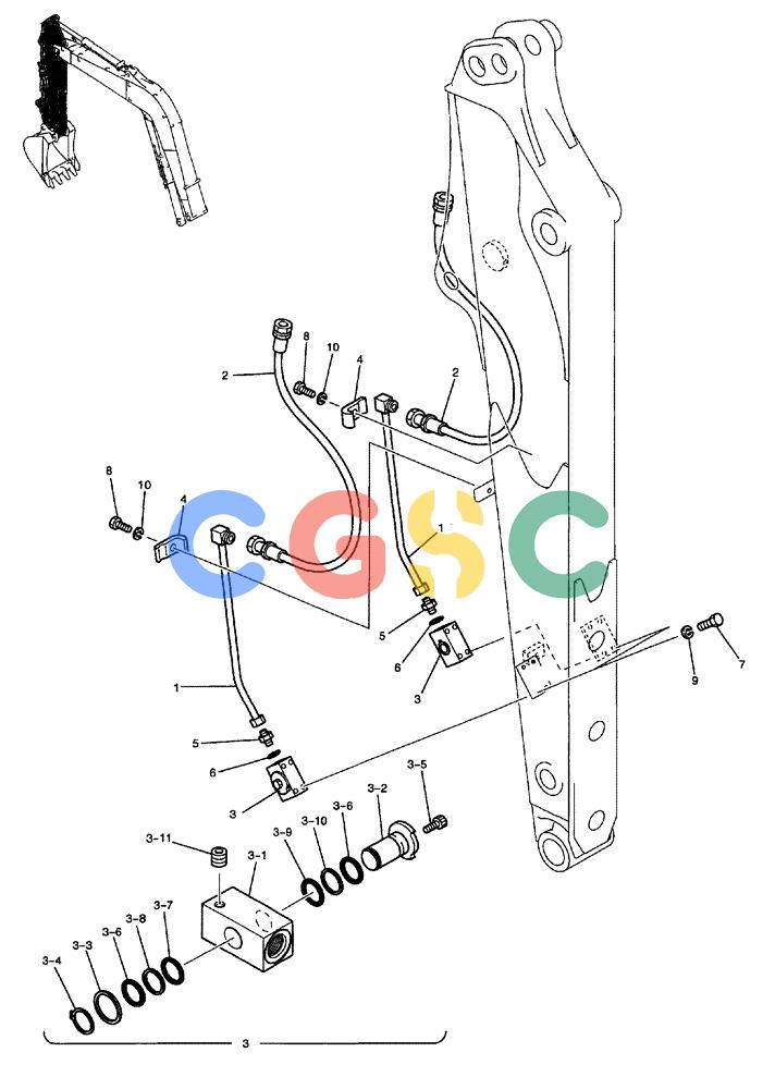 纽荷兰零件查询(EH80) - MIDI CRAWLER EXCAVATOR ASN LF04-02000 (N4TA18001 thru N4TA18010, ASN N5TA18011 -) (NA) (1/ (174) - HYDRAULIC LINES, ARM 2.07M (6FT 9 IN) (NIBBLER AND BREAKER) New Holland Constructuion