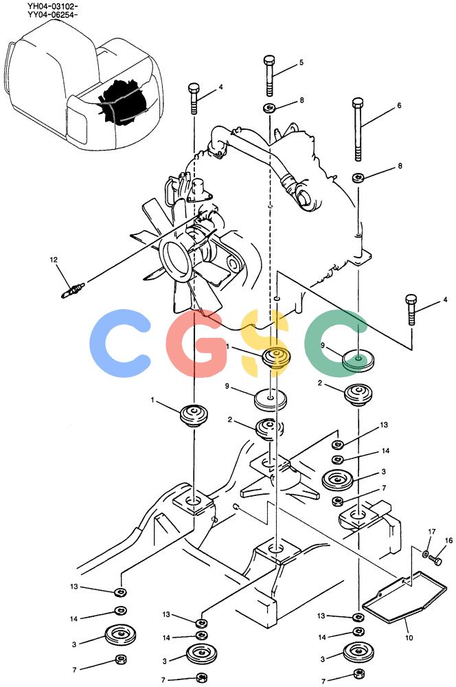 纽荷兰零件查询(E135SR) - CRAWLER EXCAVATOR ASN YY04-06254 (01-004) - ENGINE INSTAL New Holland Constructuion