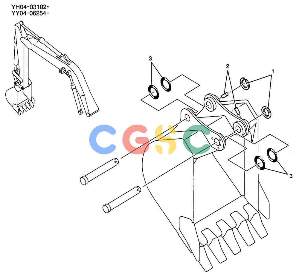 纽荷兰零件查询(E135SR) - CRAWLER EXCAVATOR ASN YY04-06254 (03-006) - BUCKET INSTAL New Holland Constructuion