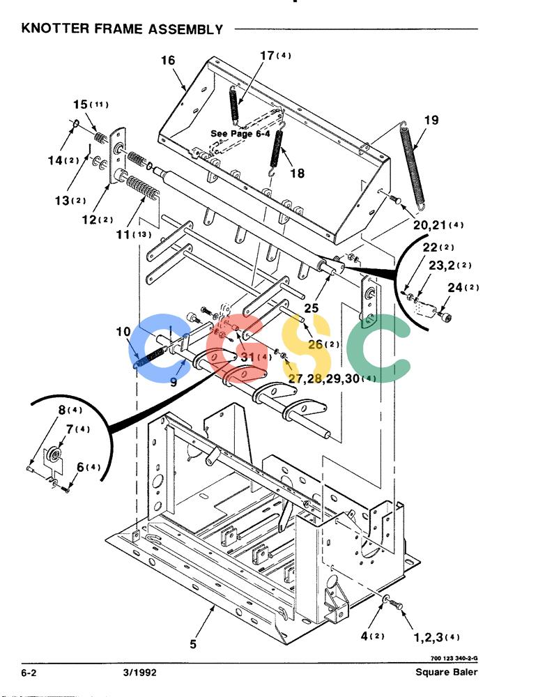 凯斯零件查询(8570) - CASE IH MID-SIZE RECTANGULAR BALER (1/91-12/96) (6-02) - KNOTTER FRAME ASSEMBLY Case Agriculture