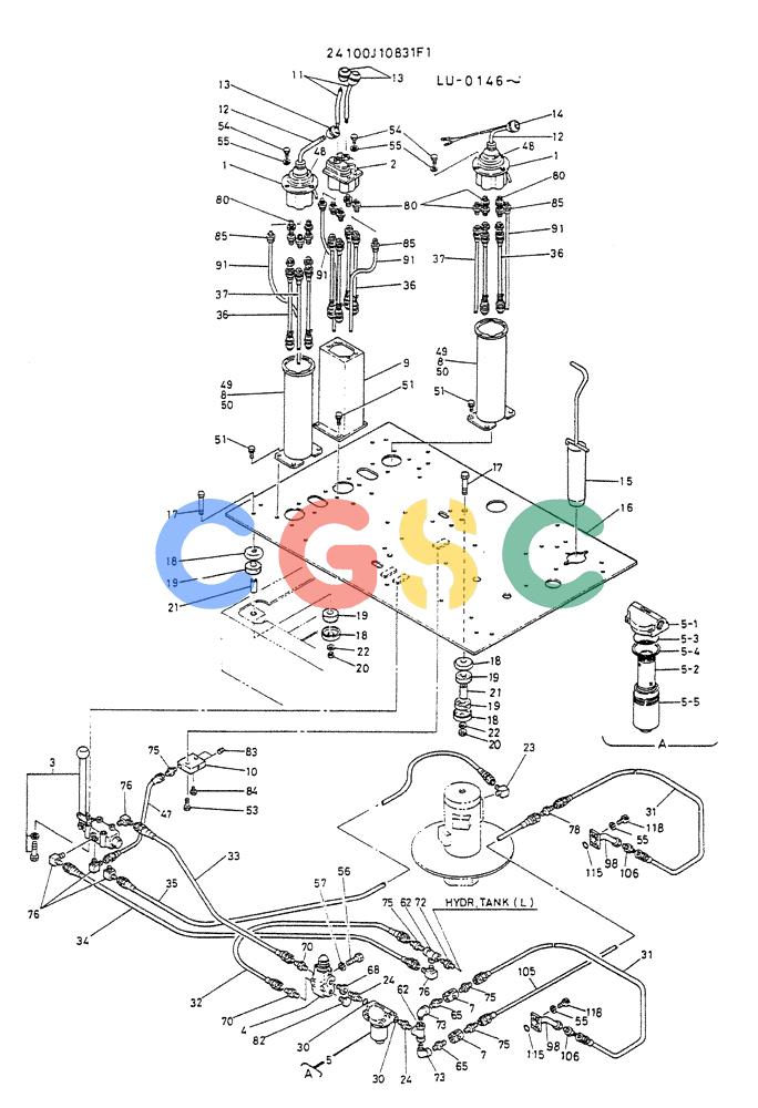 神钢零件查询(K935) - EXCAVATOR SUPPLEMENT ASN LU00154 (1/76-12/03) (03-002[01]) - CONTROL ASSY, P/N 24100J10831F1 Kobelco