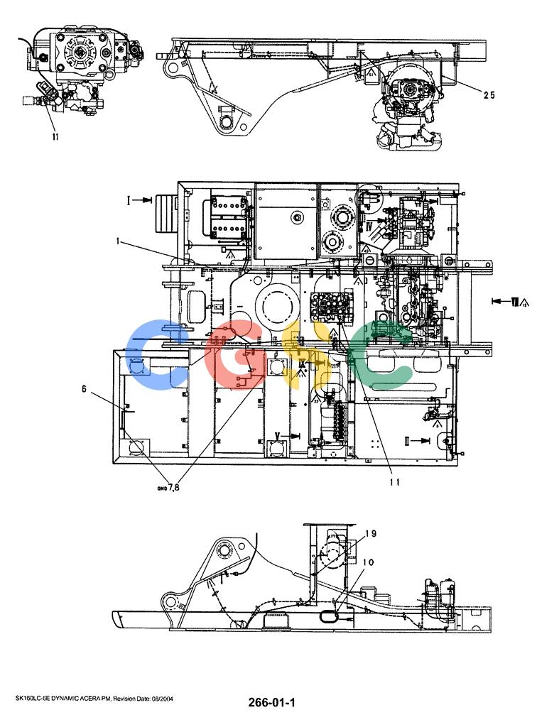 神钢零件查询(SK160LC-6E) - DYNAMIC ACERA EXCAVATOR 08/2004 ASN YM03U0523 (8/04-12/07) (01-065[01]) - HARNESS ASSY, UPPER FRAME (STD) Kobelco