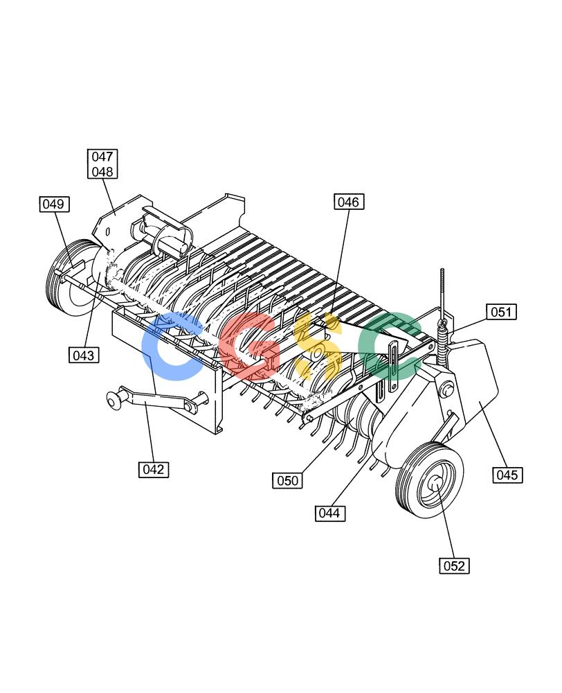 凯斯零件查询(RBX451) - CASE IH ROUND BALER (12/01-10/02) (INDEX[10]) - PICTORIAL INDEX, WIDE PICKUP, FIG. 040 - 052 Case Agriculture