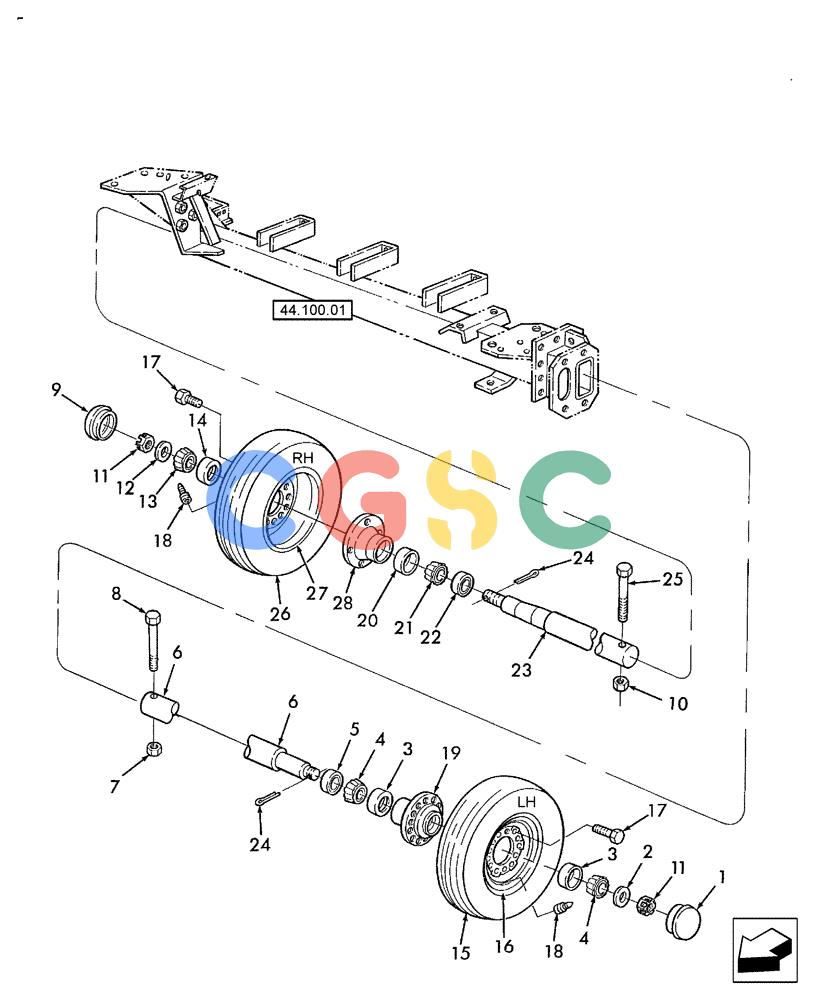 凯斯零件查询(SB551) - SMALL SQUARE BALER (9/08-12/15) (44.511.01) - WHEEL Case Agriculture