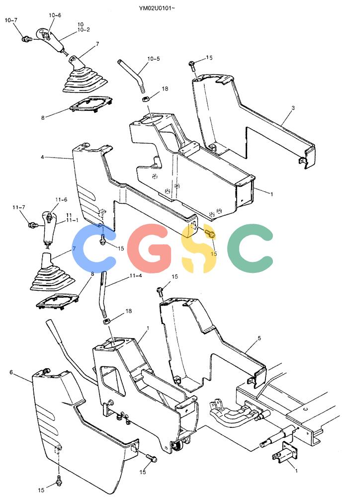 神钢零件查询(SK160LC) - DYNAMIC ACERA EXCAVATOR 11/2000 ASN YM02U0101 (11/00-12/02) (01-024[02]) - CONTROLS, OPERATORS Kobelco