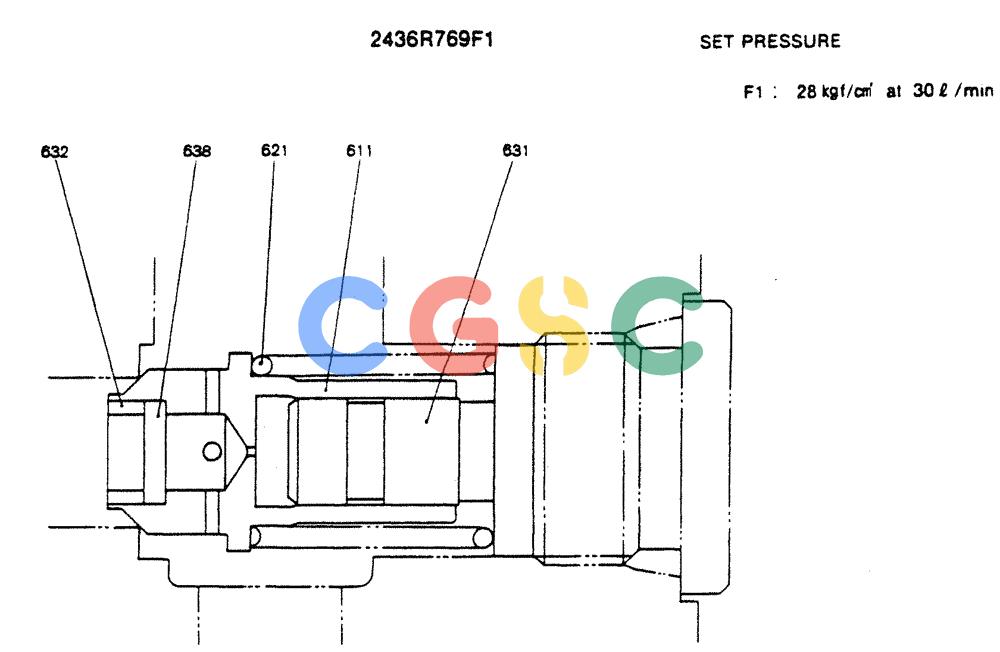 神钢零件查询(SK130LC) - EXCAVATOR BTW YPU1001 - YPU2000 (1/98-12/98) (12-011) - VALVE ASSY RELIEF (2436R769F1) Kobelco