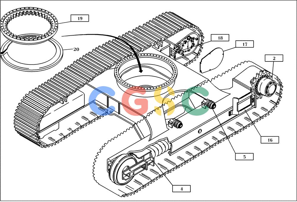 纽荷兰零件查询(EC450) - CRAWLER EXCAVATOR (SN: 750001-UP) (11/99-) (00.200[005]) - LOWER CARRIAGE EXCAVATOR (S/N 750021-UP) New Holland Constructuion
