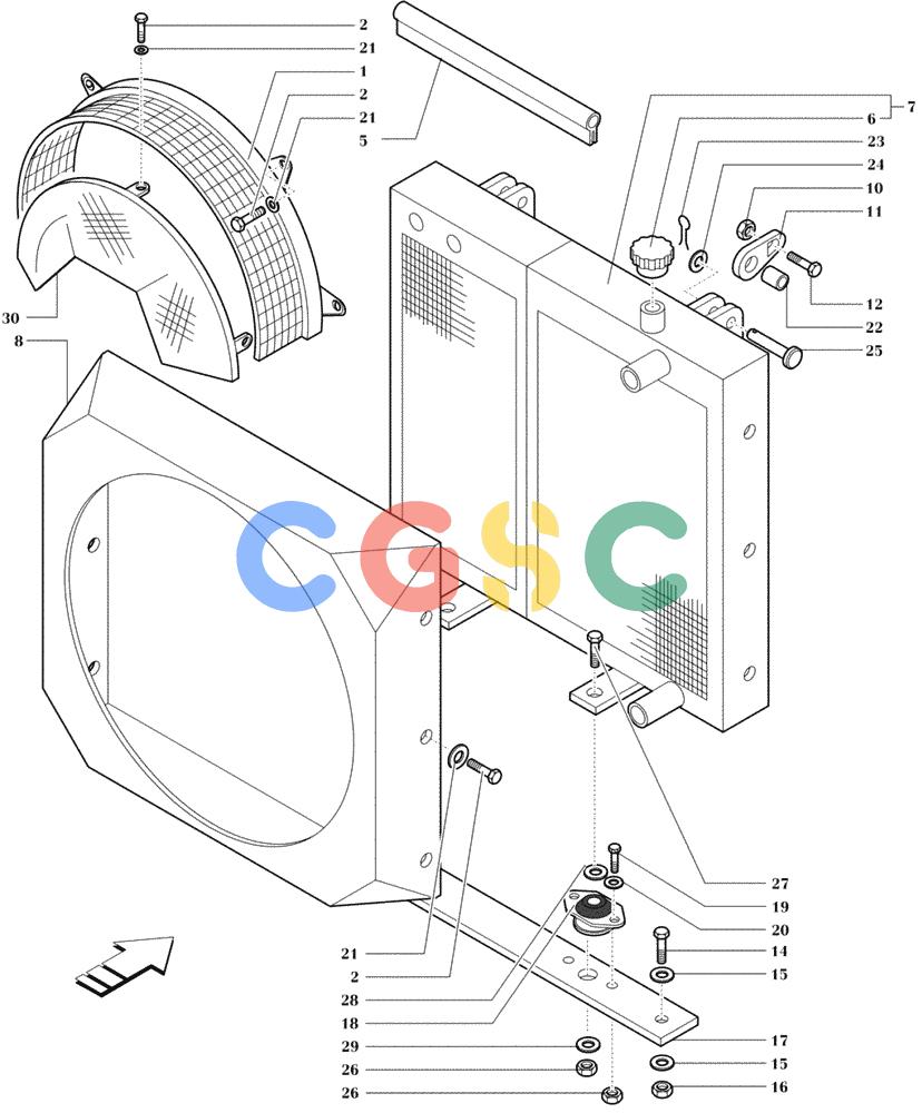 纽荷兰零件查询(DC80) - CRAWLER DOZER (N.A. VERSION) (4/99-) (0.550[01C]) - ENGINE COOLING SYSTEM - WATER RADIATOR - DC80 STD. S/N 13141055 & DOWN; LGP 13145015 & DOWN New Holland Constructuion