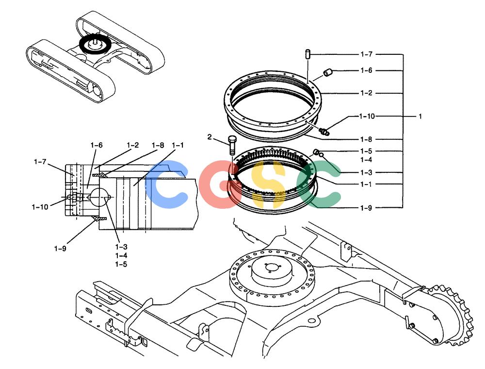 纽荷兰零件查询(E70) - MIDI CRAWLER EXCAVATOR (NA) (1/06-) (083) - RING ASSEMBLY, SLEWING New Holland Constructuion