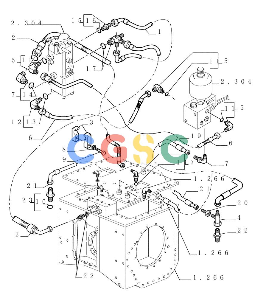 纽荷兰零件查询(DC150PS) - CRAWLER DOZER (2.319[02]) - BRAKE/STEERING DIFFERENTIAL CONNECTING PIPES New Holland Constructuion
